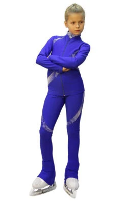 IceDress Figure Skating Outfit - Thermal - Cascade (15% OFF, Size CS, Cornflower With White Thermo-applications)