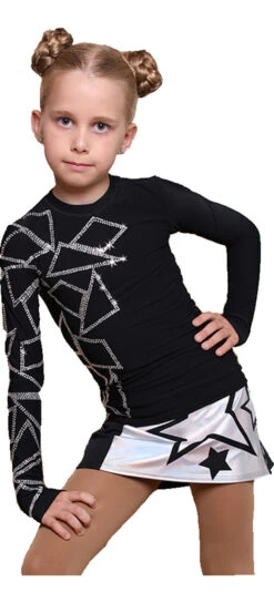 IceDress - Figure Skating Skirts - Rock Star (Silver With Black) -Figure Skating Equipment Shop 946593b3d19f 13878.1601464384