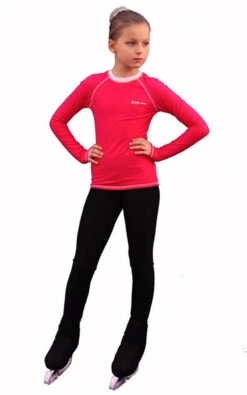 IceDress - Figure Skating Longsleeve (Raspberry With White)