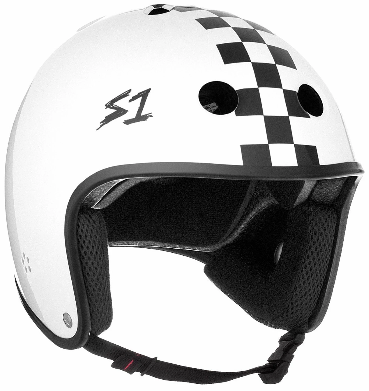 S1 Retro Lifer Helmet - White Gloss W/ Checkers 3 S1 Retro Lifer Helmet - White Gloss W/ Checkers