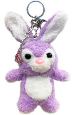 ChloeNoel Cute Animal Key Chain W/ Crystal Skates - Bunny (Purple)