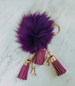 Ice Skating Jewelry - Fluffy & Purple Keychain -Figure Skating Equipment Shop Fluffy Purple 3 45811.1565107914