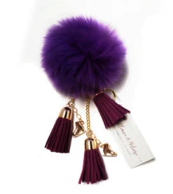 Ice Skating Jewelry - Fluffy & Purple Keychain
