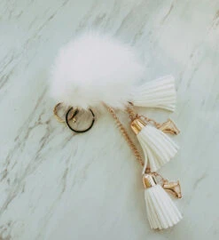 Ice Skating Jewelry - Fluffy & White Keychain -Figure Skating Equipment Shop Fluffy White 3 53161.1608480333