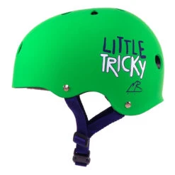 Triple Eight Little Tricky Dual Certified Sweatsaver Kids Rollerskating Helmet - Green Rubber (One Size - Youth 8+)