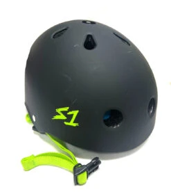 S1 Lifer Helmet - Black Matte With Bright Green Straps- Size XXL Only (Refurbished) -Figure Skating Equipment Shop IMG 4582 12362.1654634176