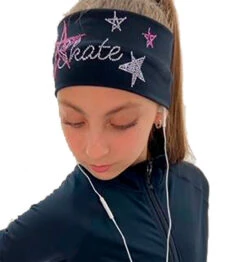 Elite Xpression - Black Skate Like A Star Headband - Pink -Figure Skating Equipment Shop IMG 5294 1000x 95692.1645444648