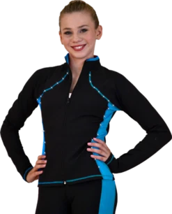 ChloeNoel JS08 Supplex Rider Style Figure Skating Jacket -Figure Skating Equipment Shop JS08 TQ crystals web 45698.1666907381