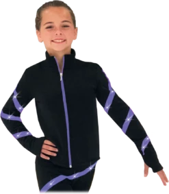 Chloe Noel JS106P Elite Polartec Spiral Fleece Figure Skating Jacket With Crystals