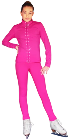 ChloeNoel JS735 Solid Color Elite Figure Skating Jacket W/ Thumb Holes W/ Thumb Holes And Swarovski Crystal Design -Figure Skating Equipment Shop JS735 PS711 CP Crystals 33757.1685561723