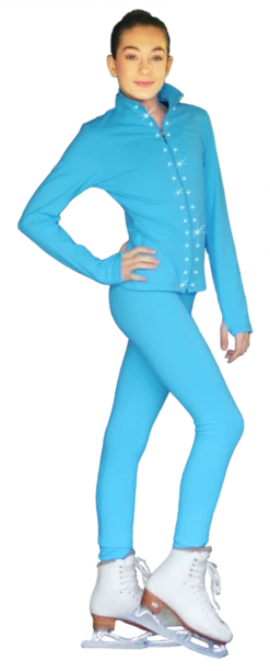 ChloeNoel JS735 Solid Color Elite Figure Skating Jacket W/ Thumb Holes W/ Thumb Holes And Swarovski Crystal Design -Figure Skating Equipment Shop JS735 PS711 RB Crystals 75553.1685561723