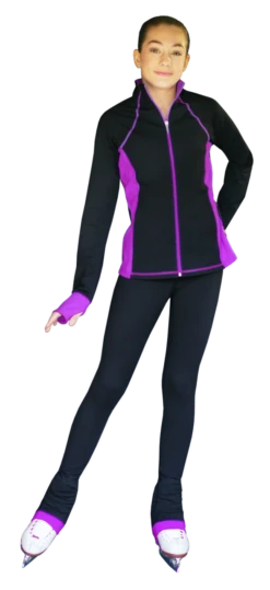 ChloeNoel JS792 Color Contrast Elite Figure Skating Jacket W/ Pockets & Thumb Holes -Figure Skating Equipment Shop JS792 PS792 PW 61461.1679371273