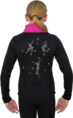 ChloeNoel JS883P Contract Elite Polartec Spiral Fleece Figure Skating Jacket With Crystals Combinations -Figure Skating Equipment Shop JS883P CP Back AA 94555.1655362114