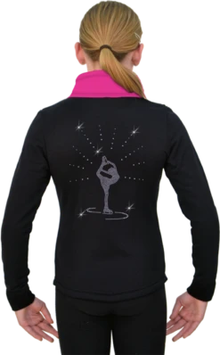 ChloeNoel JS883P Contract Elite Polartec Spiral Fleece Figure Skating Jacket With Crystals Combinations -Figure Skating Equipment Shop JS883P CP Back BMS 00284.1655362114