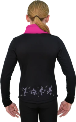 ChloeNoel JS883P Contract Elite Polartec Spiral Fleece Figure Skating Jacket With Crystals Combinations -Figure Skating Equipment Shop JS883P CP Back GL 26950.1655362114