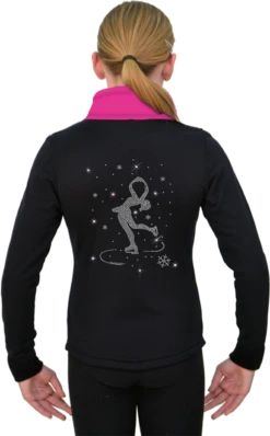 ChloeNoel JS883P Contract Elite Polartec Spiral Fleece Figure Skating Jacket With Crystals Combinations -Figure Skating Equipment Shop JS883P CP Back SS 15660.1655362114