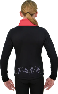 ChloeNoel JS883P Contract Elite Polartec Spiral Fleece Figure Skating Jacket With Crystals Combinations -Figure Skating Equipment Shop JS883P CR Back GL 11244.1655362114