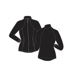 JT98 Princess Seam Fitted Figure Skating Jacket With Zipper Pocktes & Thumb Holes -Figure Skating Equipment Shop JT98 FrontBack 89137.1683658043