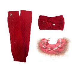 Melrose Ice Skating Warmers (Red), Ice Skating Headband (Red), The Sassy Ice Skating Soakers (Peach) (10% OFF)