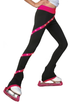 ChloeNoel P636F Spiral Light Weight Fleece Figure Skating Pants With Matching Swarovski Crystals -Figure Skating Equipment Shop P636F FS crystals 75969.1670007367