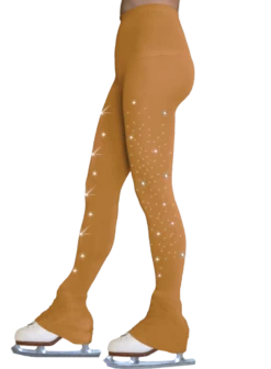 ChloeNoel Footless Ice Skating Tights 8896 W/ Crys. On 2 Thighs