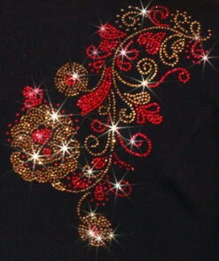 Venetta "Floral" Figure Skating Pants Gold/Siam -Figure Skating Equipment Shop VP802design 41957.1540224625