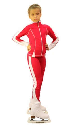 IceDress Figure Skating Thermal Jacket -Bracket (Raspberry With White Line)