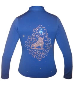 Blue Jacket With "Skate & Ornament" Applique