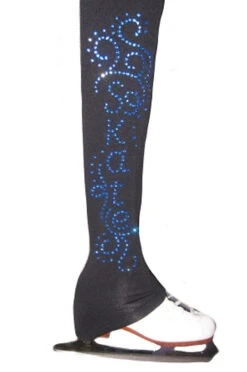 Ice Skating Pants With "Skate With Ornament " Blue Crystals Applique -Figure Skating Equipment Shop blueskworn 72749.1540224564