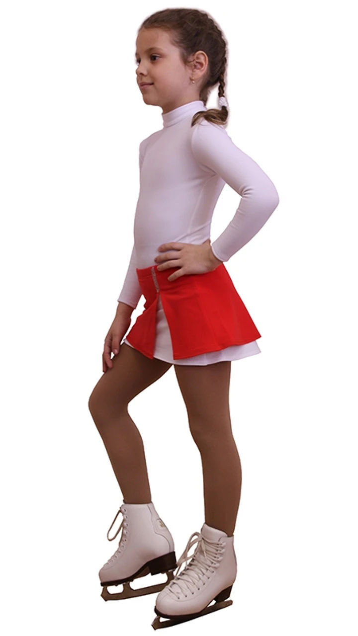 IceDress - Figure Skating Skirts - Rogue (Red And White) 3 IceDress - Figure Skating Skirts - Rogue (Red And White)