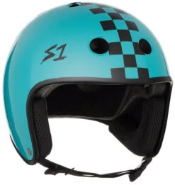 S1 Retro Lifer Helmet - Lagoon Gloss W/ Checkers- Size M Only (Refurbished)