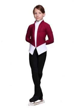 IceDress Figure Skating Outfit - Thermal - Benefit (Marsala With White And Black) -Figure Skating Equipment Shop c7ea976e4908 39494.1600954805