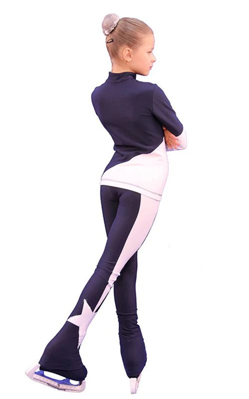 IceDress Figure Skating Outfit - Thermal - Space (Gray Blue Dark With White) 4 IceDress Figure Skating Outfit - Thermal - Space (Gray Blue Dark With White) - Image 2