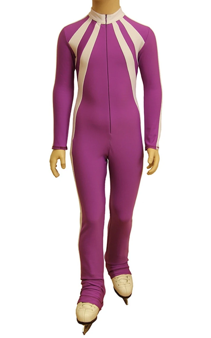 IceDress - Figure Skating Training Overalls -Sweetheart (Purple And White) 3 IceDress - Figure Skating Training Overalls -Sweetheart (Purple And White)