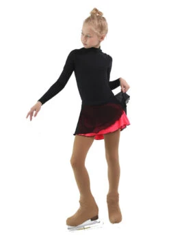 IceDress - Figure Skating Skirts - Harmony (Black With Hot Coral ) -Figure Skating Equipment Shop cf3bab605b4a 73934 37520 07197.1582517174