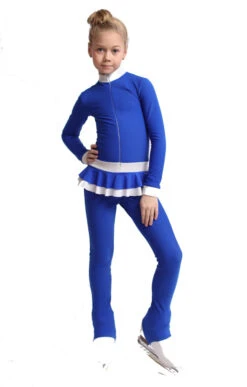 IceDress Figure Skating Overalls - Thermal - Valley (Cornflower With White)