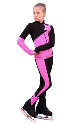 IceDress Figure Skating Outfit - Thermal - Space (Black With Pink)