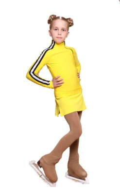 IceDress Figure Skating Outfit With Skirt - Thermal - Olympus (Yellow With Black Lamps) -Figure Skating Equipment Shop ede1d925d4ad 93174.1600954796