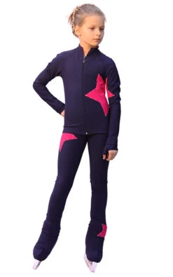 IceDress Figure Skating Thermal Pants- Star (Gray-Blue With Raspberry) -Figure Skating Equipment Shop f0941ac24405 38564 65713 85923 27879 20546 10362.1582448065