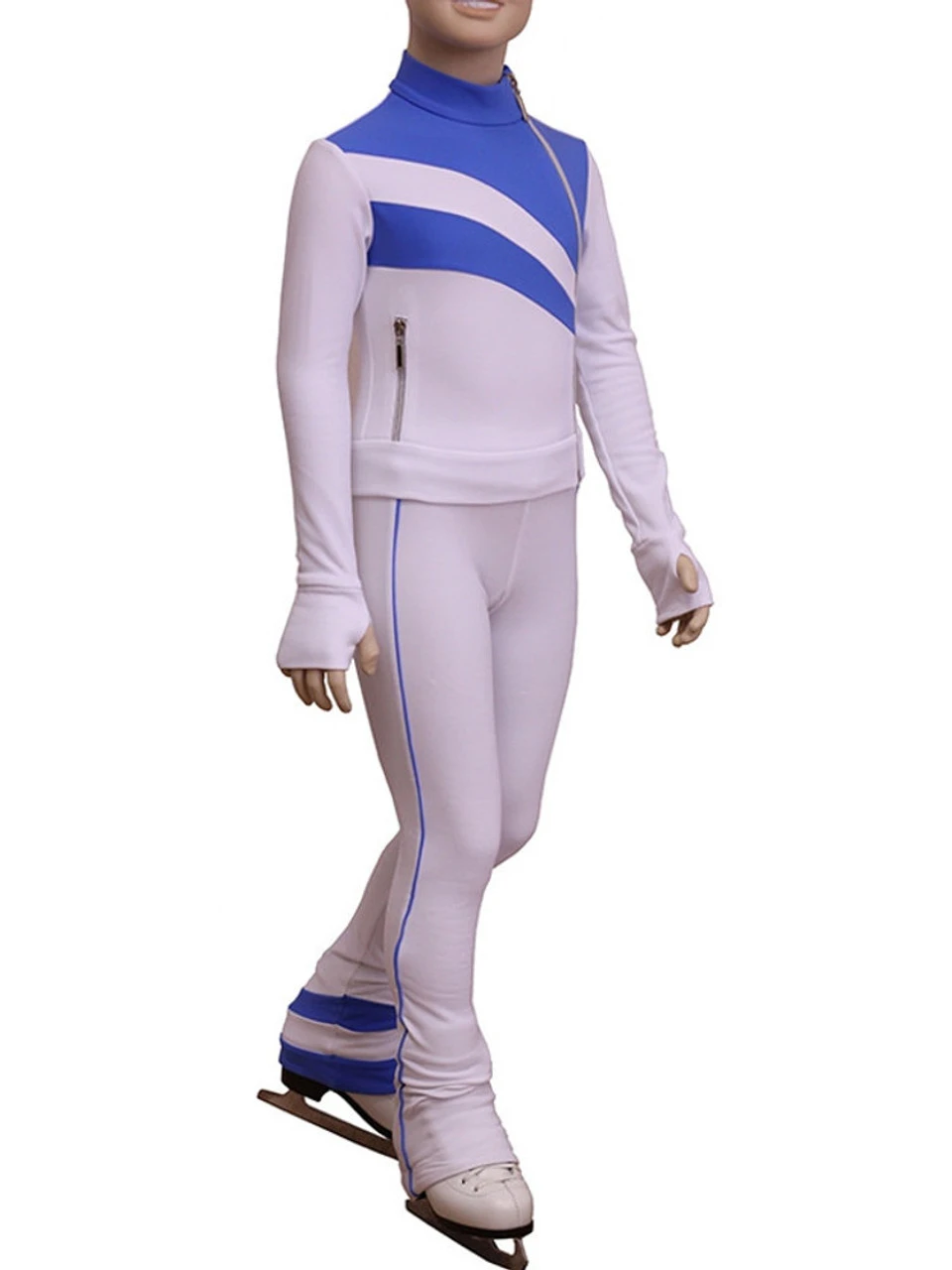 IceDress Figure Skating Thermal Pants - Rays (White And Blue) 3 IceDress Figure Skating Thermal Pants - Rays (White And Blue)