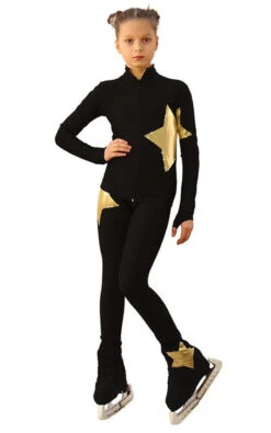 IceDress Figure Skating Outfit - Thermal - Little Star (Black With Gold) -Figure Skating Equipment Shop ff50f3f23b08 67854 72134 10280 26630.1582510253