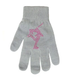 Magic Gloves With Pink Rhinestones -Figure Skating Equipment Shop grey 51553.1625804427
