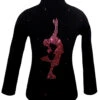 Black Ice Skating Jacket With Pink Crystals "Layback" Rhinestone Applique -Figure Skating Equipment Shop icefirepinklaybackjacket 35952.1667938568