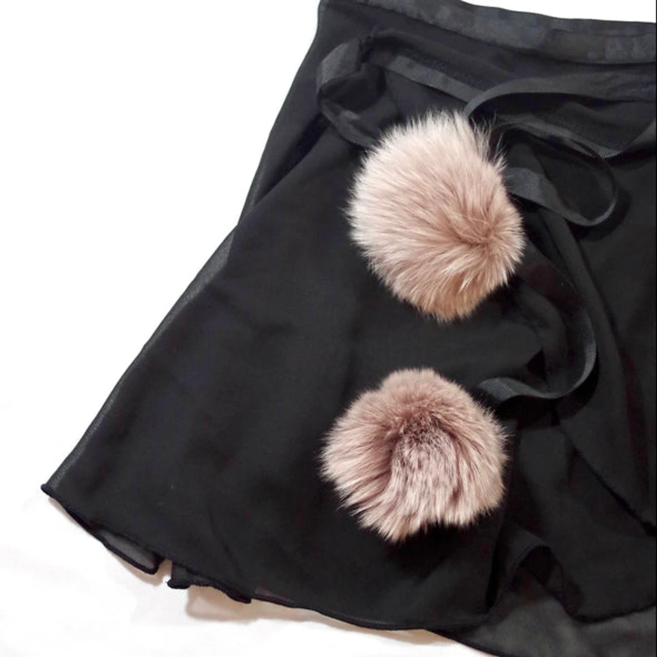 Fluffy Wrap Skirt (Black) 5 Fluffy Wrap Skirt (Black) - Image 3