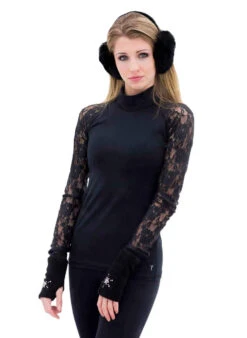 Elite Xpression - Black Xpression Top With Black Lace Sleeves