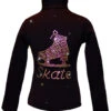 Black Ice Skating Jacket With Vitrail "Skate" Rhinestone Applique -Figure Skating Equipment Shop vitrailjacket 11109.1667938713