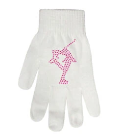 Magic Gloves With Pink Rhinestones -Figure Skating Equipment Shop white 87243.1625804427
