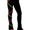 Criss Cross Poly Spandex Ice Skating Pants Pink/Lime XP111 -Figure Skating Equipment Shop xp111front 96649.1540224622