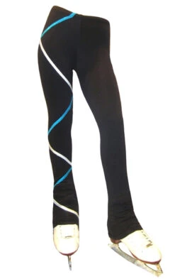 Criss Cross Fleece Ice Skating Pants Silver/Turquoise XP211
