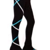 Criss Cross Poly Spandex Ice Skating Pants Silver/Turquoise XP311 -Figure Skating Equipment Shop xp311side 24522.1540224622
